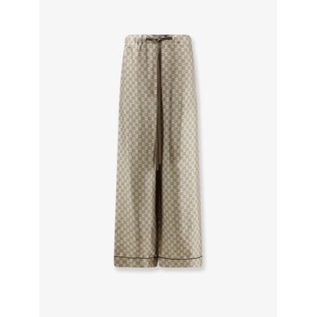 Silk trousers with all-over GG motif