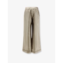 Silk trousers with all-over GG motif