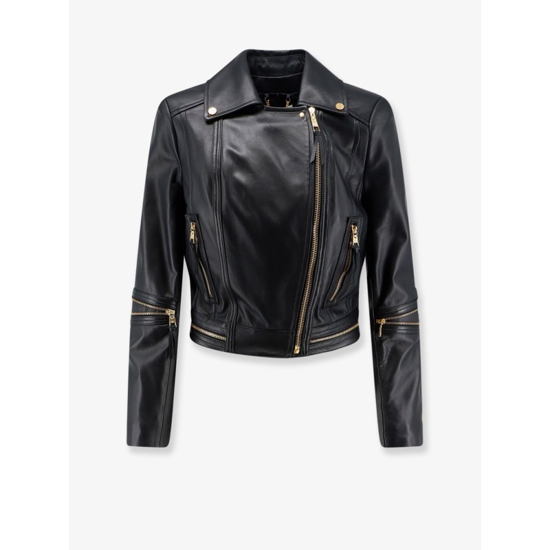 Leather biker jacket