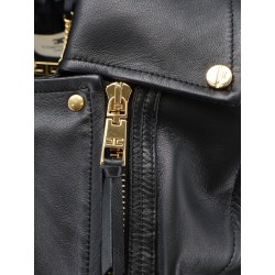 Leather biker jacket