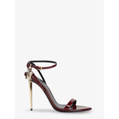 Patent leather sandals with iconic metal padlock
