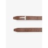 Crocodile-effect leather belt