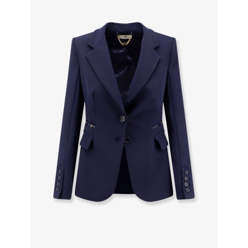 Slim fit blazer with gold logo clamps