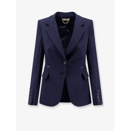 Slim fit blazer with gold logo clamps