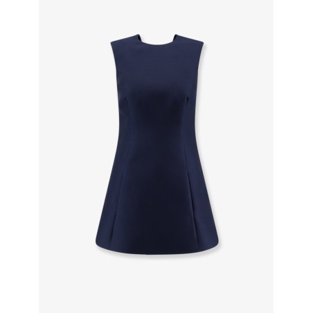 A-line merino wool and silk blend short dress