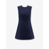 A-line merino wool and silk blend short dress