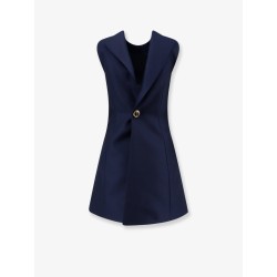 A-line merino wool and silk blend short dress