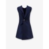 A-line merino wool and silk blend short dress