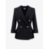 Stretch fabric blazer with logoed cufflinks