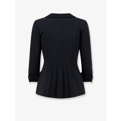 Stretch fabric blazer with logoed cufflinks