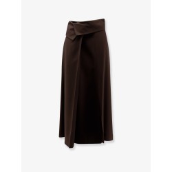 Stretch virgin wool long skirt