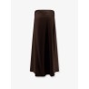 Stretch virgin wool long skirt