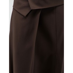 Stretch virgin wool long skirt