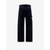 Denim trousers with contrasting embroidered logo