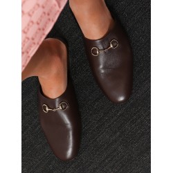 Leather mule with Horsebit