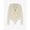 Viscose blend bodysuit with jewel charm detail