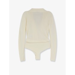 Viscose blend bodysuit with jewel charm detail