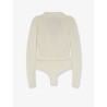 Viscose blend bodysuit with jewel charm detail