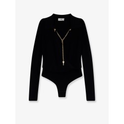 Viscose blend bodysuit with jewel charm detail