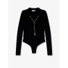 Viscose blend bodysuit with jewel charm detail