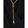 Viscose blend bodysuit with jewel charm detail