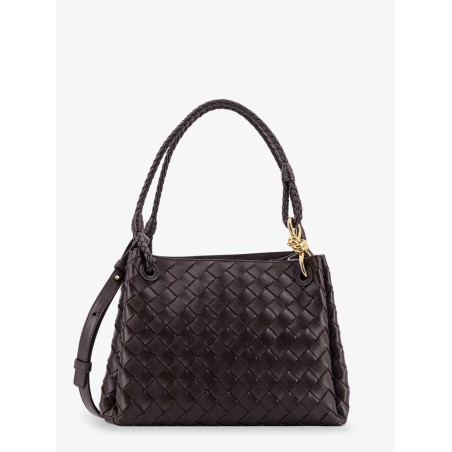 Parachute leather shoulder bag with Intrecciato pattern and Knot detail