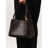Parachute leather shoulder bag with Intrecciato pattern and Knot detail