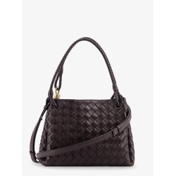 Parachute leather shoulder bag with Intrecciato pattern and Knot detail