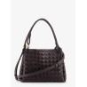 Parachute leather shoulder bag with Intrecciato pattern and Knot detail