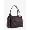 Parachute leather shoulder bag with Intrecciato pattern and Knot detail