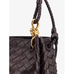 Parachute leather shoulder bag with Intrecciato pattern and Knot detail