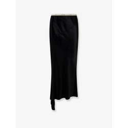 Viscose satin midi skirt
