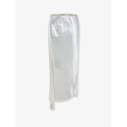Viscose satin midi skirt