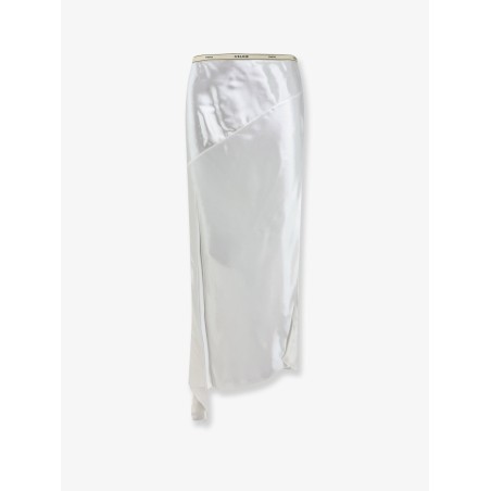 Viscose satin midi skirt