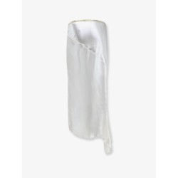 Viscose satin midi skirt