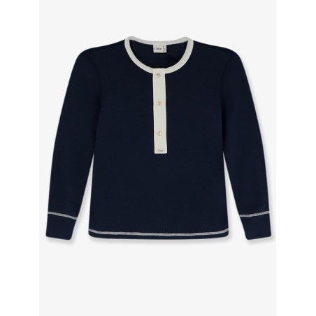 Cotton sweater with contrasting inserts
