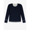Cotton sweater with contrasting inserts