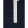 Cotton sweater with contrasting inserts