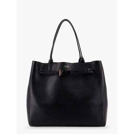Leather shoulder bag with logo