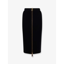 Viscose and nylon skirt with zip