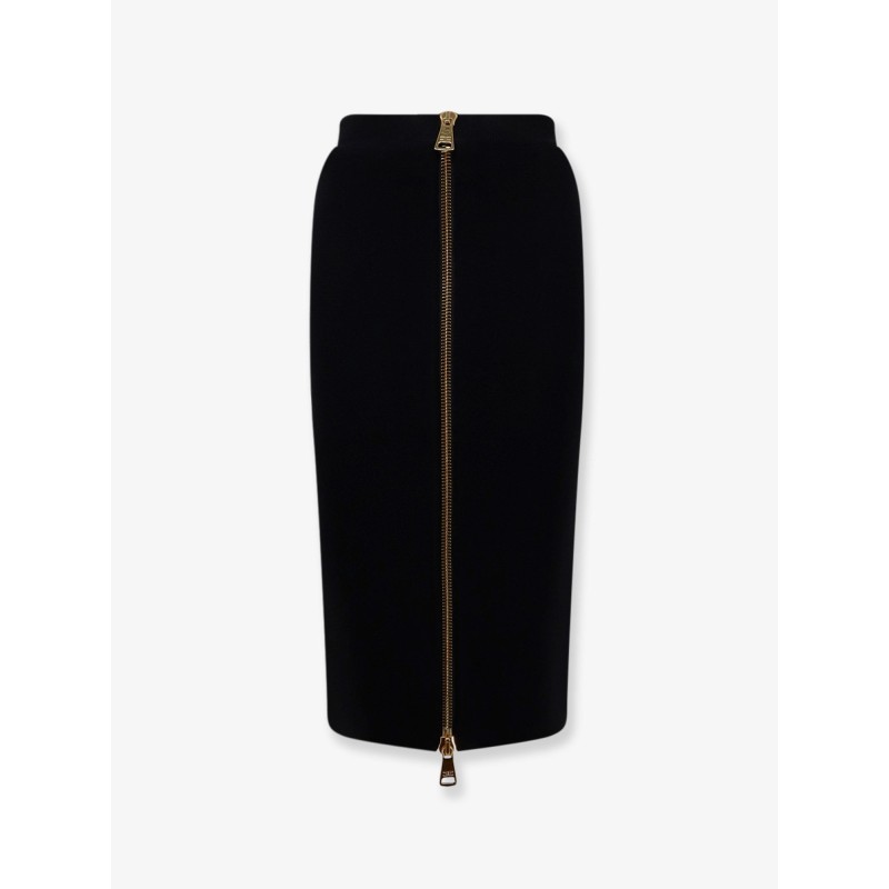 Viscose and nylon skirt with zip