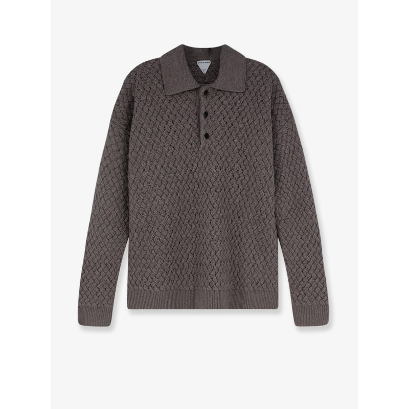 Wool sweater with Intrecciato motif