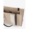 Woody linen shoulder bag with front lettering logo