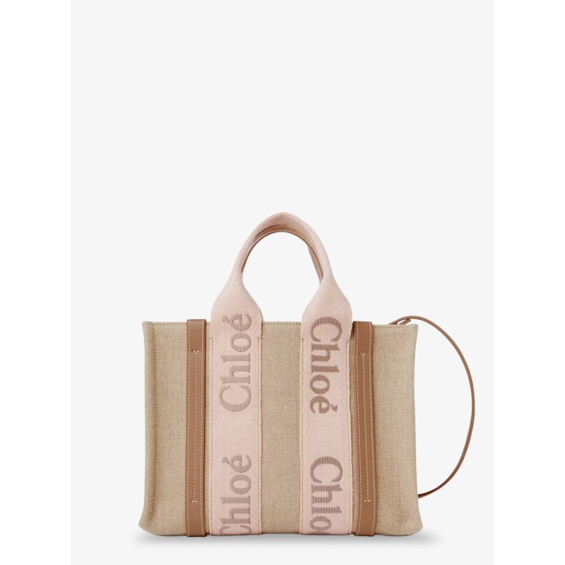 Woody linen canvas and leather crossbody bag