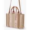 Woody linen canvas and leather crossbody bag