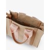 Woody linen canvas and leather crossbody bag