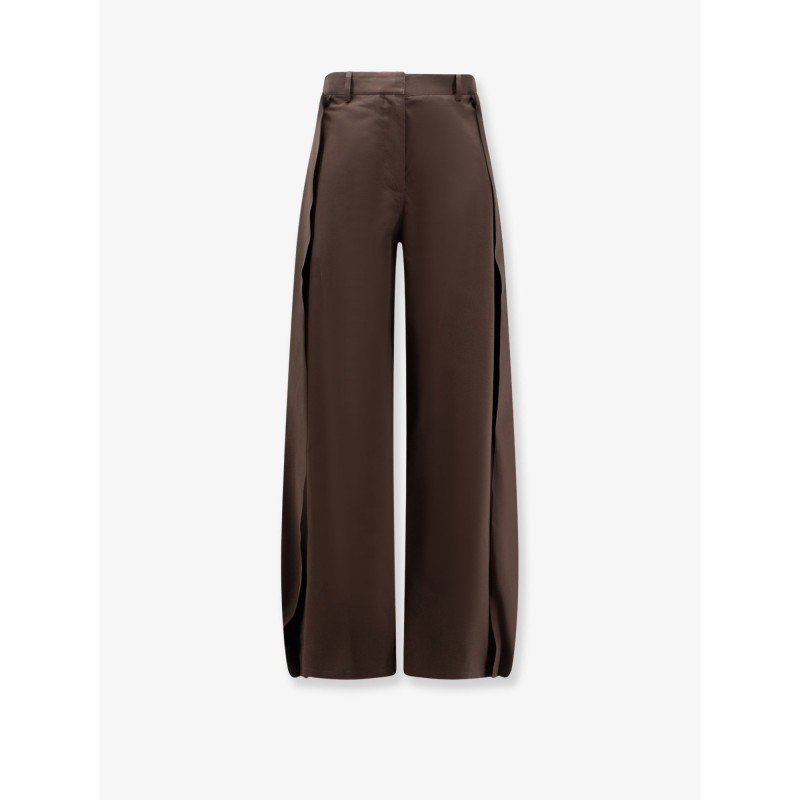 Cotton and silk blend trousers