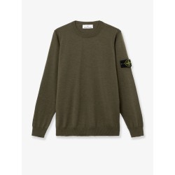 Wool sweater with side logo patch