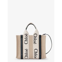 Woody linen canvas and leather crossbody bag