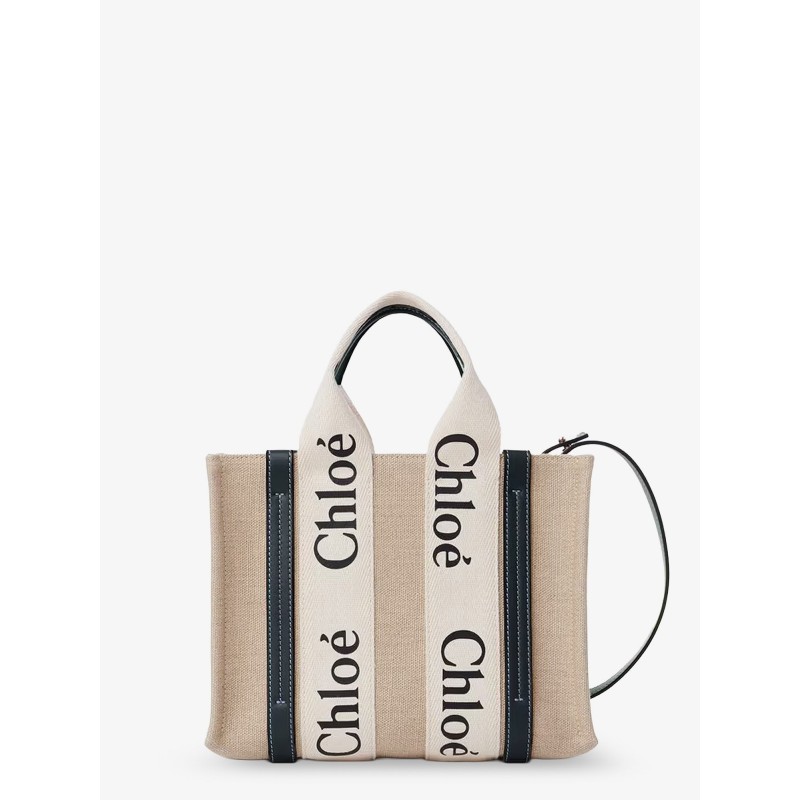 Woody linen canvas and leather crossbody bag